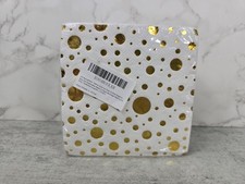 100 Pack Gold Cocktail Napkins Classic Foil Polka Dots Wedding 5x5 In Party