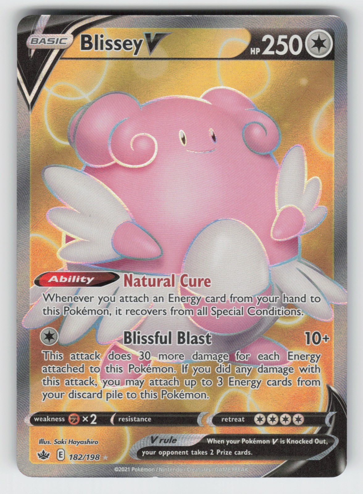 Blissey V (Full Art) 182/198 NM Holo SWSH06 SWSH06: Chilling Reign TPO01