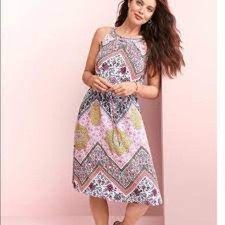 LOFT Petite Tapestry Halter Midi Dress Size SP