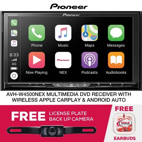 Refurbished Pioneer AVH-W4500NEX 7" 2-DIN DVD Receiver w/ License Plate Camera