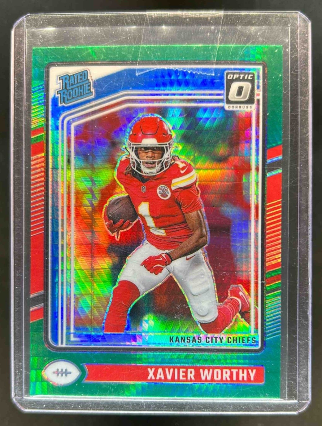 2024 Donruss Optic Xavier Worthy Green Hyper Rated Rookie #300 Chiefs