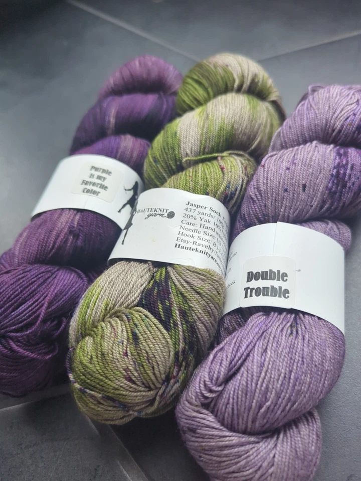 HAUTEKNIT YARNS Set Of 3 Jasper Sock 437 Yds Each 70/20/10 Merino/Yak/Nylon - Image 2 of 4