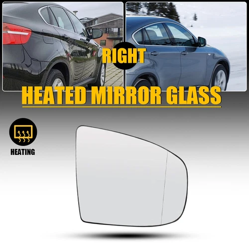 For BMW X5 X6 E70 RH Passenger Side Door Wing Mirror Rear View Glass Heated Y