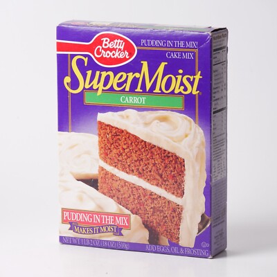 Vintage 90s Betty Crocker Super Moist Carrot Cake Box Mix - Unopened