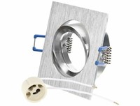 Aluminum GU10 Einbaurahmen 68Mm Schwenkbar Eckig 230V Einbaustrahler GebüRstet