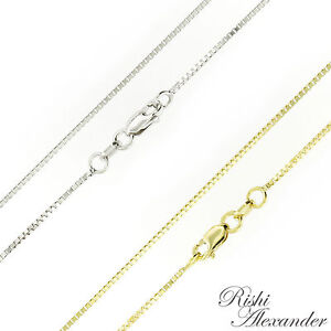 10K Gold BOX Chain Necklace .8mm Italian Made Genuine and Stamped 10KT