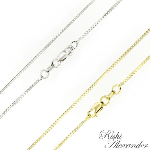 10K Gold BOX Chain Necklace Italian 