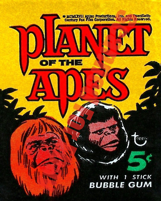 1968 TOPPS Planet Apes Movie Card Wax Pack Bubble Gum Wrapper 8x10 