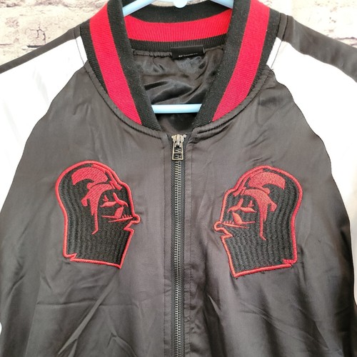 STAR WARS DARTH VADER Embroidered Satin Zip Front Bomber Jacket Size S Small - Picture 5 of 12