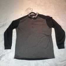 Nike Golf Tour Performance Long Sleeve Gray 1/4 Zip Fleece Pullover CORP LOGO 