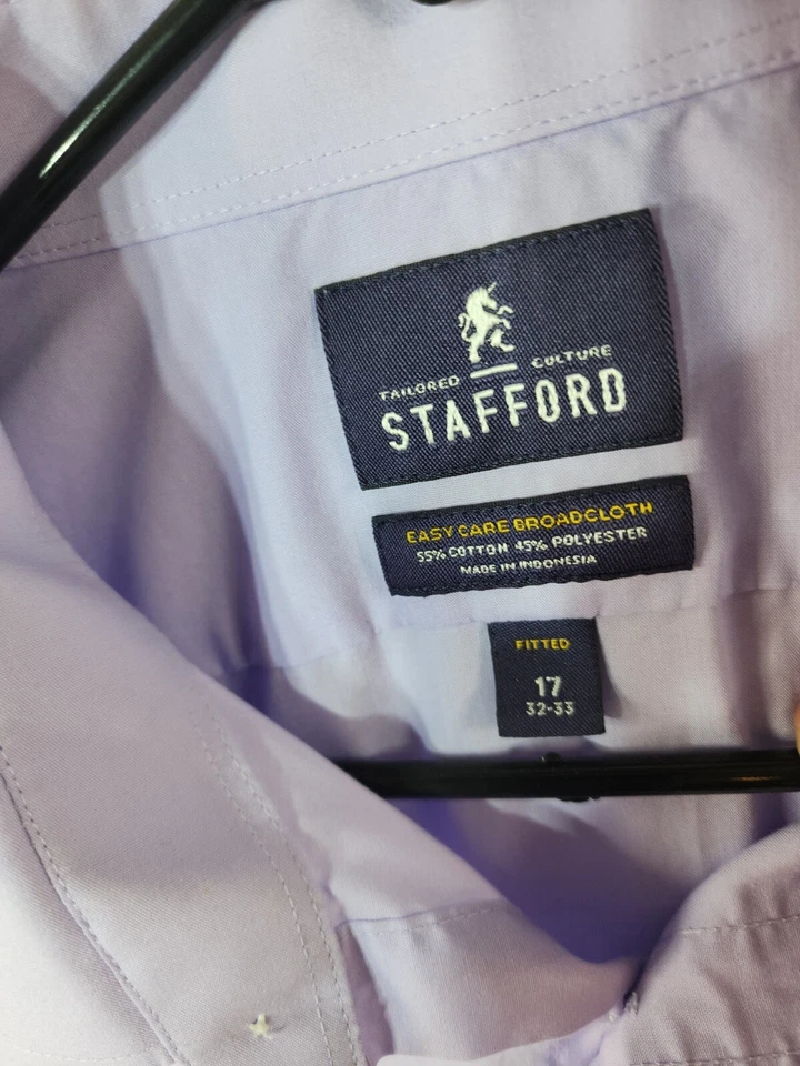 Camisa Stafford ajustada púrpura manga larga abotonada para hombre XL Foto 2 de 4