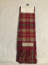 Clan Tartan Locharron Scotland Scarf NWT 100 Lambswool Red Green Plaid Fringe