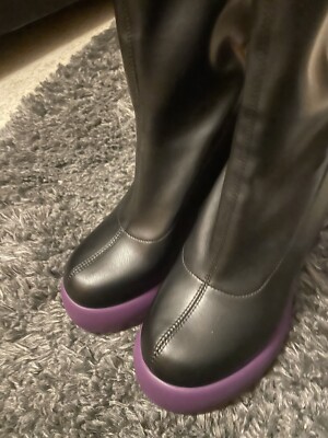 Karl Lagerfeld  Stiefeletten schwarz PU Leder Gr. 39 eher Gr. 38 NP 289,- NEU