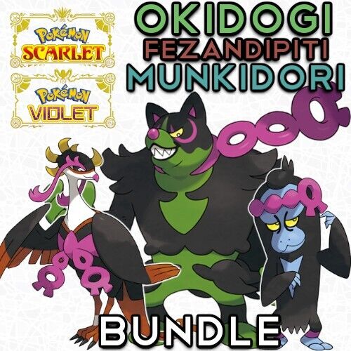 Fezandipiti Okidogi Munkidori 6IV Bundle Legendary Pokemon Scarlet