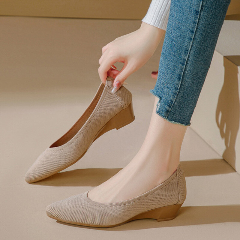 ZIRIA Women 3cm Low Heels Pumps Pointed Toe Dress Shoes Suede Concise Office Shoes Woman Single Shoes Ladies Work Shoes B0cswtmwcm