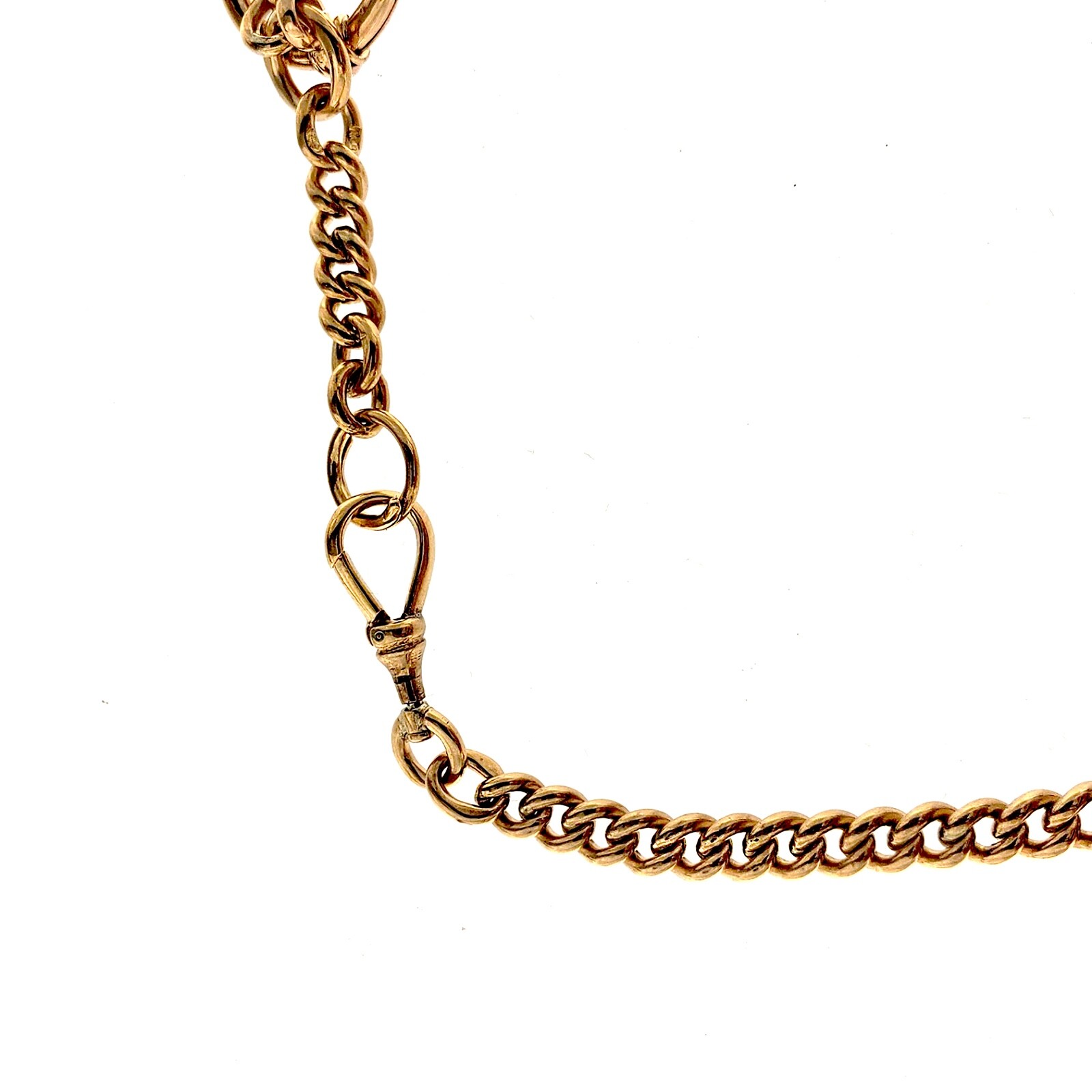 14k Rose Gold Antique Solid Curb Link Pocket Watch Chain eBay