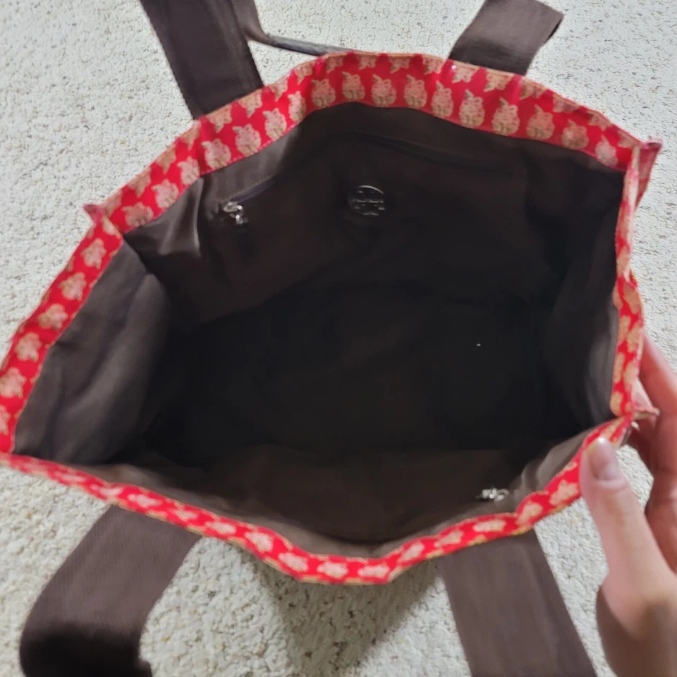 Tory Burch Floral PVC Plastic Tote Bag Purse Handbag - Image 3 of 4