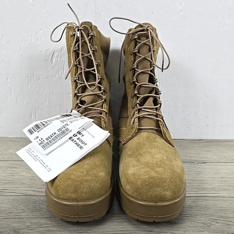 Army Hot Weather Combat Boots Coyote Tan SPM1C1-13-D-1017 Vibram Soles Mens 5 R US Military Coyote Hot Weather 798 Combat Boot SPM1C1-13-D  main image 3