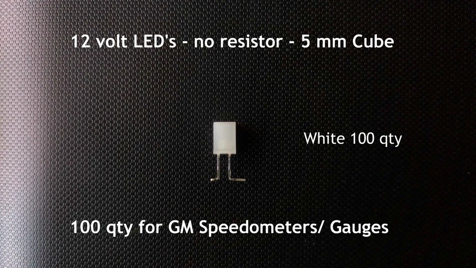 LED blancos de 12 voltios de 5 mm con resistencia GM panel de instrumentos grupos de medidores 100 quilates Foto 2 de 4