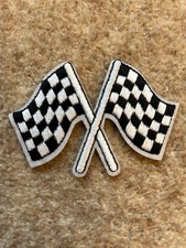 Motorcycle Biker Jacket Vest Embroidered Patch * Checker Flag * Race Winner Gift