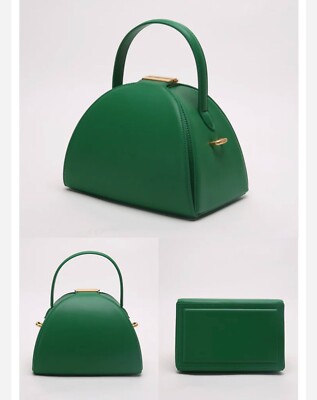 New Trend Purse Green Gold Hardware Crossbody Semicircle Dome Shoulder