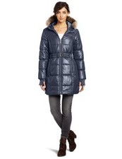 Bench Sparkler Puffa Long Line Jacket Navy Pearl Medium Size 12 Uk New £50