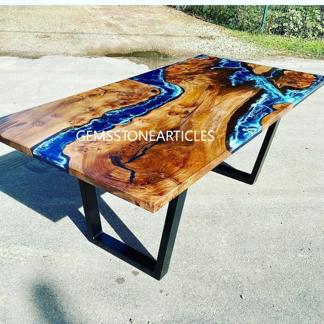 Epoxy Resin Rustic Table Top Premium Quality Walnut wood Large Dining Tables