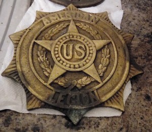 Vintage American US Legion Large Bronze Medallion Screw Collectible #46 Plaque