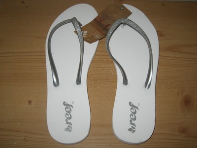 womens white reef flip flops