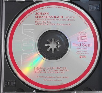 Bach - 6 Cello Suites Anner Bylsma Japan RCA 2CD No IFPI NM | eBay