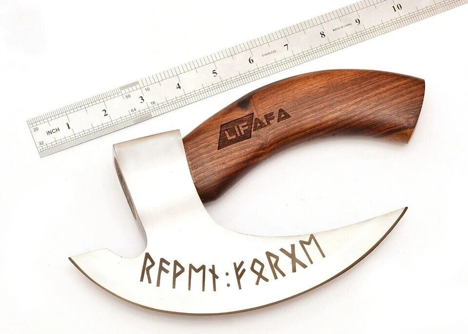 "Hacha cortadora de pizza vikinga hecha a mano hacha cortadora de pizza hacha de pizza con hoja de 8"" F1" Foto 4 de 4