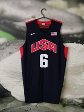 USA NATIONAL TEAM BASKETBALL SHIRT JERSEY CAMISETA NIKE #6 JAMES SIZE L