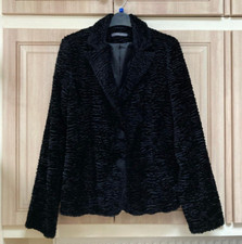 Liz Claiborne Very Pretty Size 10 Black Faux Fur Jacket New.