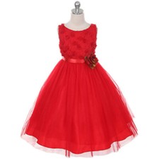 RED Size 8 Flower Girl Dress Birthday Prom Party Wedding Recital Bridesmaid