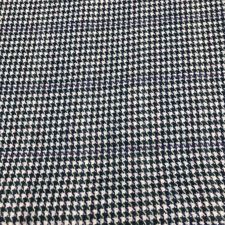 Houndstooth Soft Wool Blend Fabric, 2 Yards x 58”wide Green, Blue and White - Image 2 of 3