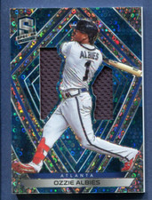 2020 Panini Chronicles Spectra Ozzie Albies Silhouette #49 Blue Disco 43/99