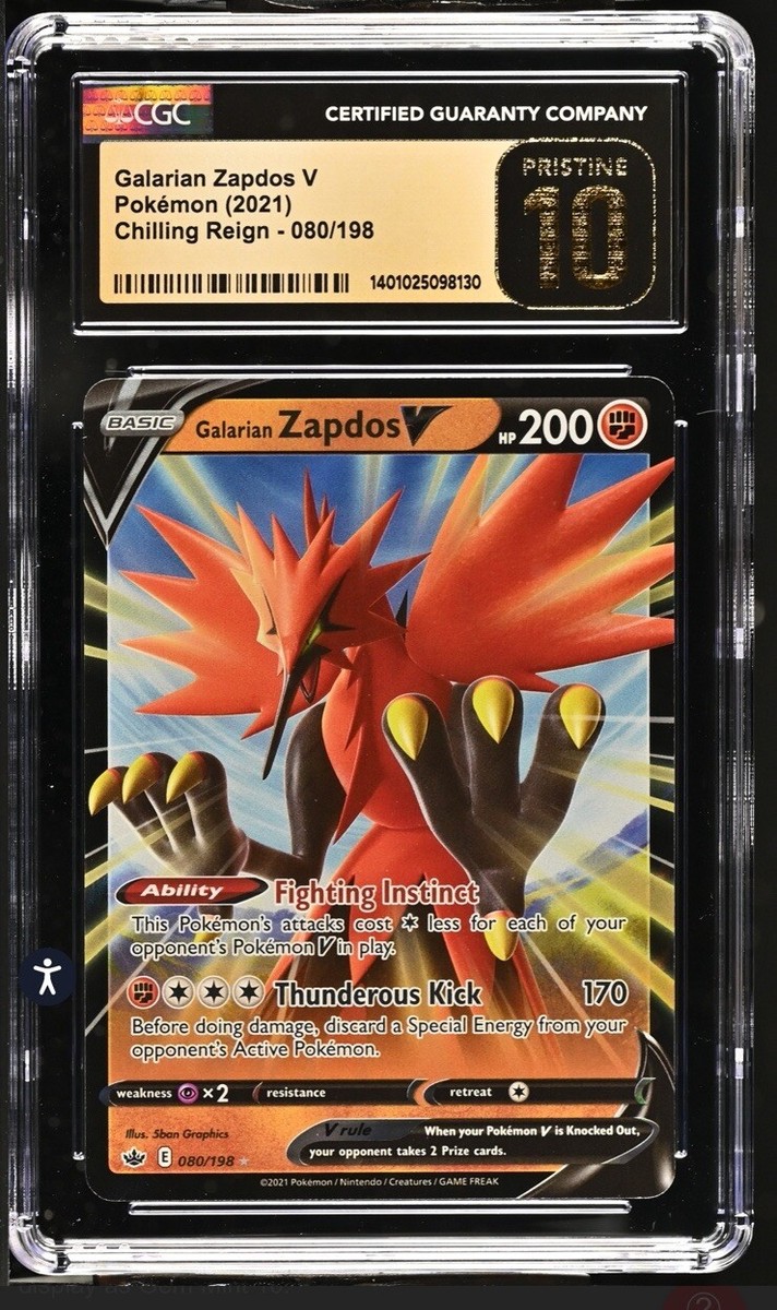 Galarian Zapdos V Sword & Shield - Chilling Reign 080/198 CGC