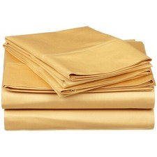 Exceptional Sheets 100 Egyptian Cotton Set 400TC Cal King Gold NEW