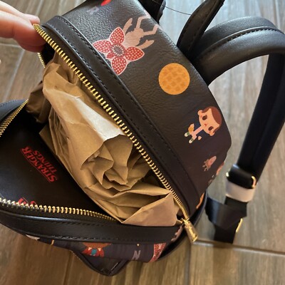 Loungefly Stranger Things Forest AOP Mini Backpack - Rare Loungefly Stranger Things Forest AOP Mini Backpack NWT NEW  main image 4