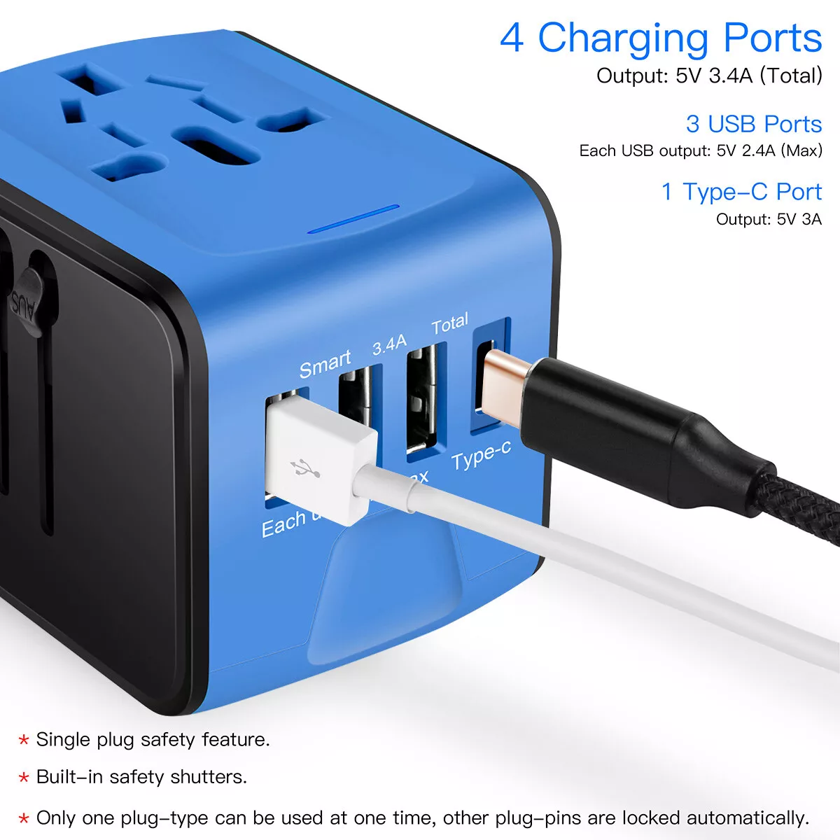 HICHOR Universal International Travel Plug Adapter