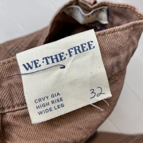 We The Free People CRVY Gia High Rise Wide Leg Sand Dune Women’s Jeans Size 32 - Picture 20 of 21