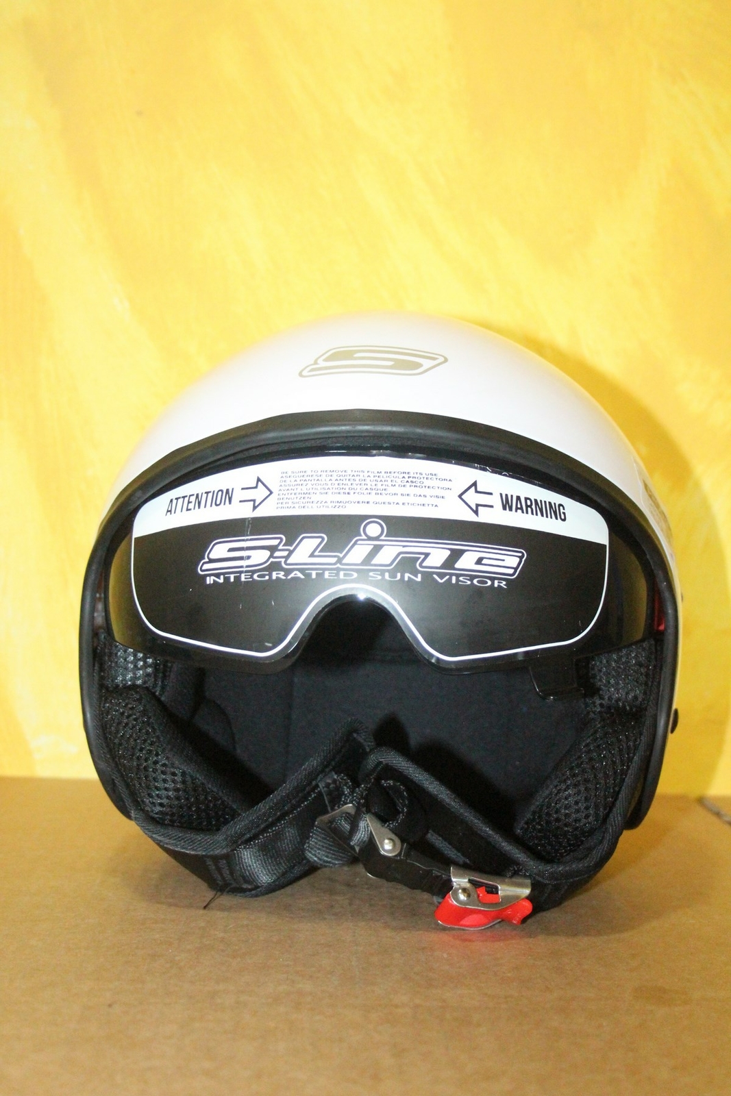 Casque jet S-LINE blanc brillant M compact pour ranger facilement sous la selle