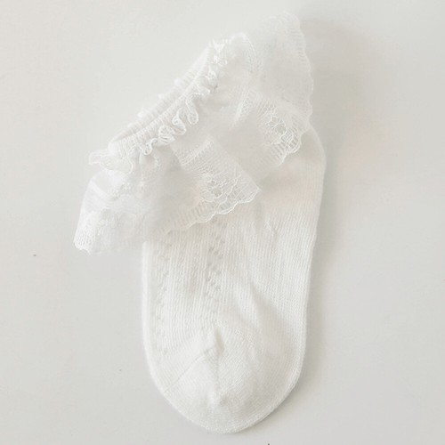 Baby Girl Flower Princess Mesh Ruffle Socks Baby Ankle Sock Double Lace - Picture 11 of 18