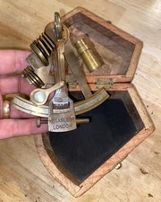 Stanley London Sextant Wooden Box Case Commemorative British Sailor Navigator