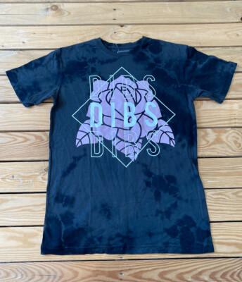 Dibs men s graphic short sleeve Tie Dye t shirt size S black C8