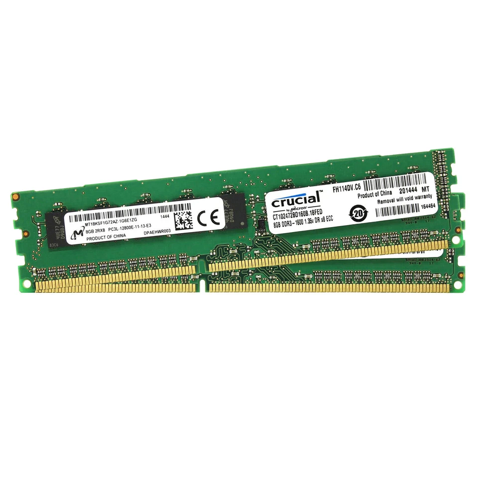 Crucial DDR3L 16GB (2x 8GB) 1600MHz Desktop Memory ECC UDIMM Use for Server - Image 2 of 4