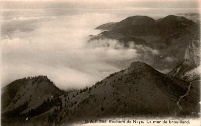 Rochers de Naye, La mer de brouillard, Berne, Union postale Postcard