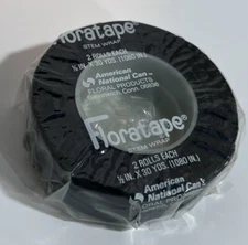 Floral Stem Wrap Florist Tape  BLACK  2 Rolls Of 1/2 Inch NEW