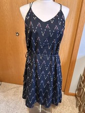 NWT The Loft Summer Strappy Navy print sundress dress Size 12 NEW