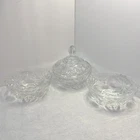 Star of David Clear Glass (4) Starburst Anchor Hocking Vintage 1960's Candy Nuts